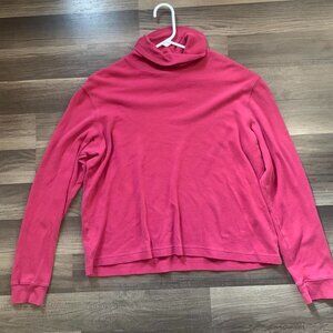 Casual Cozy Fall Winter Pink Classical Elements 100% Cotton Sweater Size XL